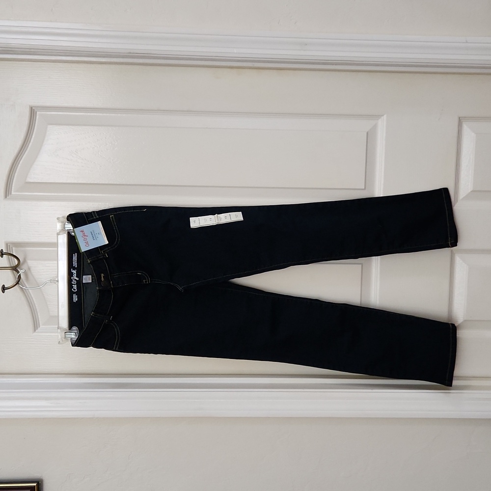 Cat & Jack NWT Dark Blue Jeans Straight Leg, Super Stretch Adjust Waist Size 12